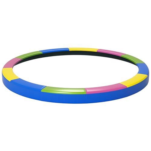 Soozier 14FT Trampoline Spring Cover Safety Trampoline Pad Replacement Waterproof and Tear Resistant All Weather Trampoline Accessories No Holes for Pole Multi Color
