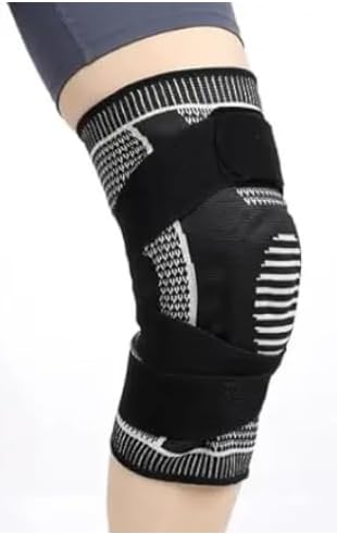 1 PAIR Copper Knee Brace Knee Support with Patella Gel Pad & Side Stabilizers for Knee Pain Sport Arthritis ACL Joint Pain Relief (Black, XXL)