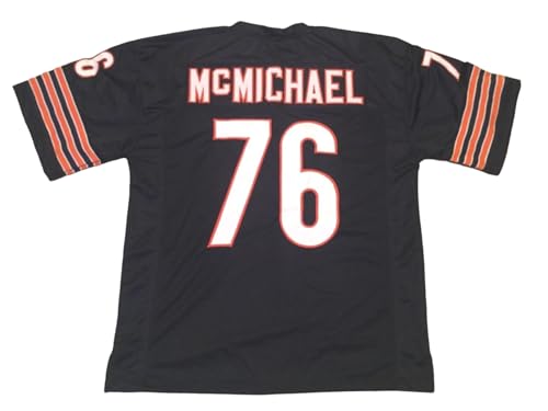 Steve McMichael Custom Jersey Stitched Blue Football New No Brand/Logos (US, Alpha, Large, Regular, Regular, Blue)
