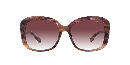Coach HC8363U Universal Fit Sunglasses, Petal Tortoise/Purple Clear Gradient, 56 mm