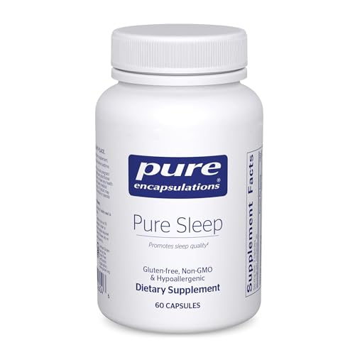 Pure Encapsulations Pure Sleep Melatonin-Free Calming Sleep Supplement for Relaxation Support*- Ashwagandha Saffron & Valerian Gluten-Free Hypoallergenic Non-GMO 60 Count (30 Servings)