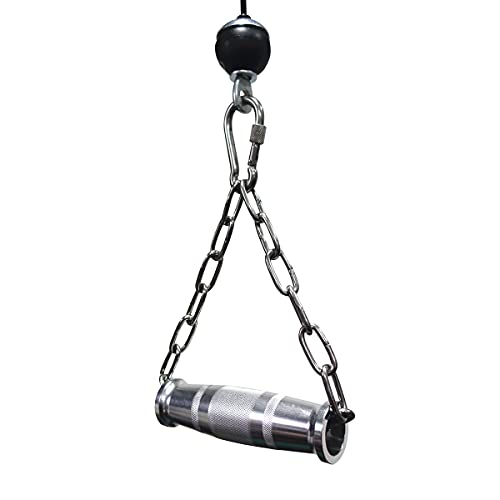 Heavy-Duty-Metal-Gym-Handles-with-Stainless-Steel-Chain-for-Cable-Machine-Attachments-Rotating-Bar-Home-Gym-Workout-Accessories-Color-1-Pair-1-Pcs