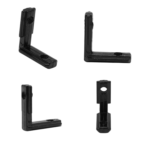 Image of 24pcs 2020 Extrusion Connector Bracket Joint Extruded Aluminum Hardware T-Slot Accessories V-Slot with Screws for 8020 Aluminum Profile 3D Printer Accessories Black