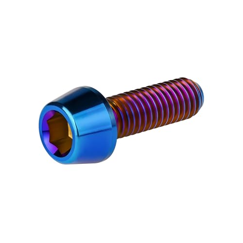 Image of Titanium Ti Bolt M5x9 16 18 20 25 30 35 40 45 50 55 60mm Tapered Head Screws Pack of 4 (M5x16mm, Burnt Blue)