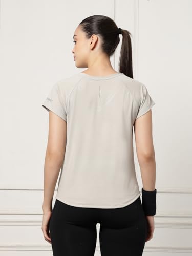 Image of UZARUS Women's V-Neck Regular Fit Gym T-Shirt Soft, Lightweight & Quick-Dry Fabric Activewear Top for Workout, Yoga, Running, Exercise, Casual