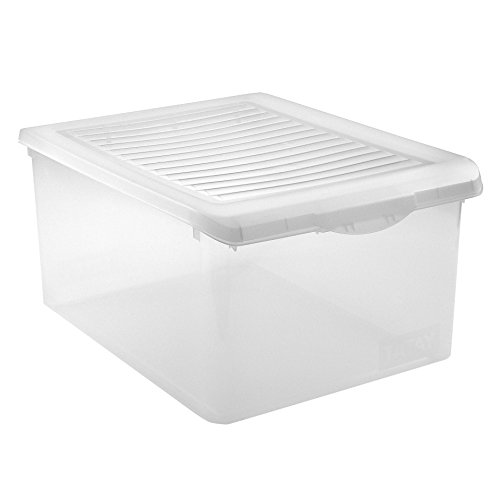 Tatay 1152301 - Caja de Almacenamiento con Tapa de plástico, 35 l, 51,2 x 37,7 x 26,5 cm, Transparente