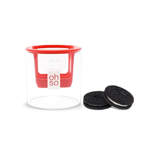 OHSO Little Cookie Dipper - 8 Oz Glass, Oreo Cookies Dunker Funnel, 4 Milk Dipping Levels, Dunk 2...