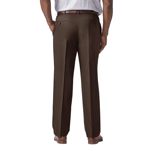 Image of Haggar Men's Cool 18 Pro Classic Fit Flat Front Casual Stretch Performance Golf Pant - Regular and Big & Tall