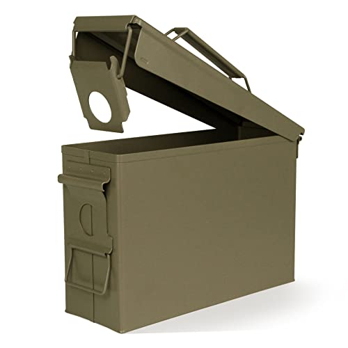 Metal Ammo Can 30 Cal, Waterproof Airtight Ammo Containers Case, Khaki