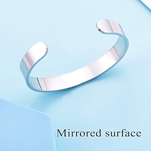 LParkin Sister Gifts from Sister Bracelets A Sister is God's Way of Making Sure We Never Walk Alone Stainless Steel Polished 6”*3/8” - Image 6