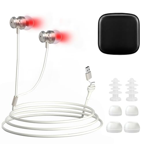 Red Light Wellness Device – 2-in-1 650nm Red Light for Ears & Nose – Gentle Relaxation & Daily Use with USB & Type-C, Includes Soft Silicone Tips and Storage Box