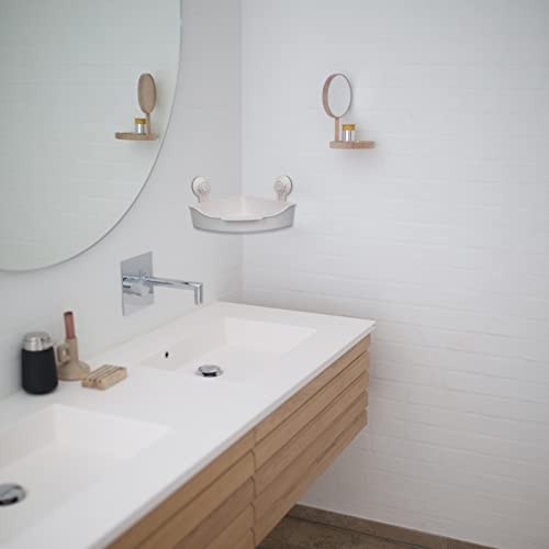 Étagère d'angle de bain ventouse blanche Ipetboom durable - 3
