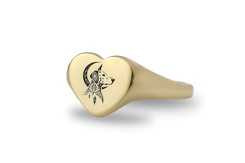 Bague chien personnalisée dalmatien - Chevalière animaux forme cœur