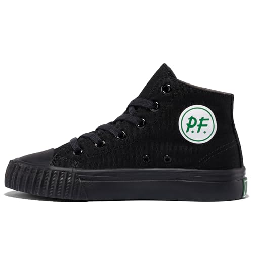 PF Flyers 1993 Kids Black High Top Sneakers, Original Canvas Athletic Shoe, Unisex Kids All Black...