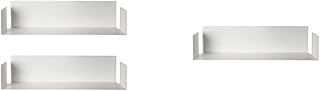 Teebooks Etagères Murales - Lot de 2 étagères - Acier - Blanc - 60 x 15 x 15 cm - pour Livres, Cds, DVDs & Etagère Murale U, Acier, Blanc, 60 x 15 x 15 cm