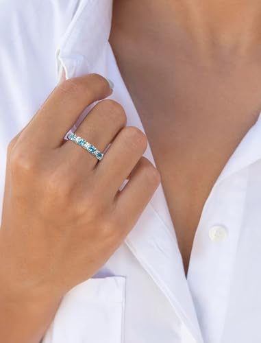 STARCHENIE 4-Stone Promise Ring for Her | 925 Sterling Silver Engagement Wedding Band | Stackable Eternity Ring Size 5-102