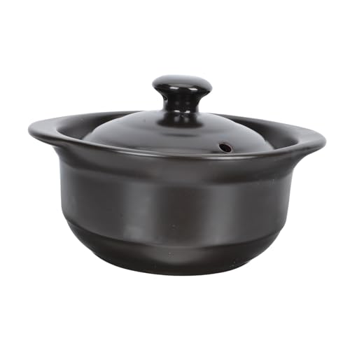 MUELODSIC 耐熱セラミック土鍋 一人用 スープ調理用 家用多機能煮込み鍋 ガス火対応 割れにくい滑らか表面設計 握りやすく手に優しい調理器具