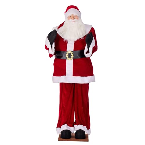 Vickerman 6 Red Velvet Standing or Sitting Santa - Unlit - Indoor Use Only - Christmas Decorations - Santa Christmas Decor - Holiday Figurine - Realistic Christmas Decor