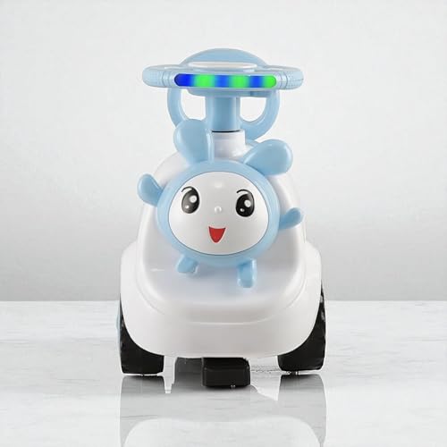Image of kidsROAR Push Ride On Car for Kids 1-5 Years | Baby Push Car with Music, 3D Lights & Backrest | Premium Ride On Toy Supports Up to 35kg (Rabbit, Blue)