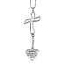 Rear View Mirror Pewter Heart & Cross Pendant - Never Drive Faster Than