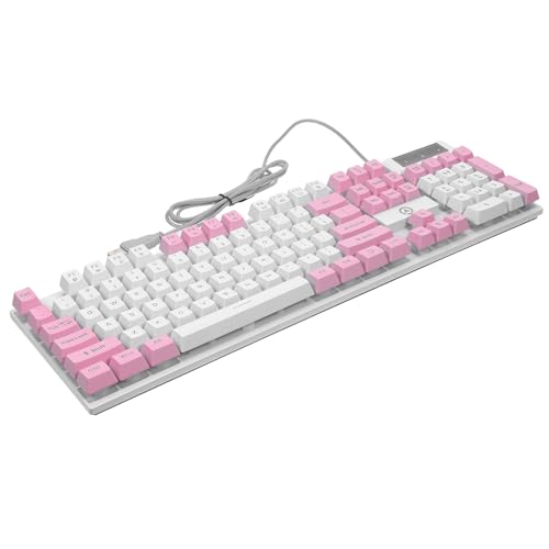 Clavier mécanique rose stable contre la fatigue des poignets pour jeu et bureau