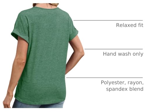 Image of T Shirts Short Sleeve V Neck Tees Womens Tops Beach Vacation Fashion Clothes 2026 Casual Summer Spring Fall Outfits