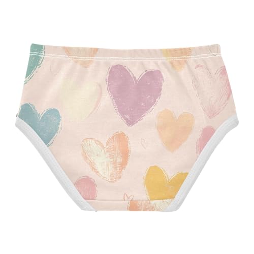 Cute Colorful Hearts Pink Toddler Underwear Custom 2t Cotton Panties Little Girl Durable Kids Undies Briefs2