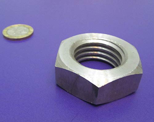 18-8 Stainless Steel Hex Nut 1 1/8"-7 Thread x 1-11/16" W x 36/64" H 3 Pcs