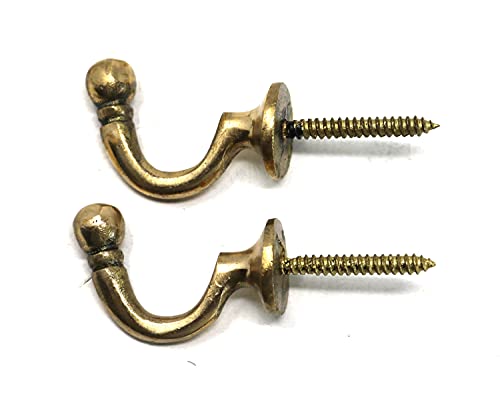 fiXte Lot de 2 embrasses de rideaux à vis avec extrémités en forme de boule - Disponible en noir, laiton, chrome et chrome satiné - 40 mm - Lot de 2