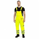 BWOLF Drift - Peto de trabajo para hombre con peto con peto con bolsillos multifunción, tejido ripstop con muchos bolsillos, Amarillo fluorescente, L