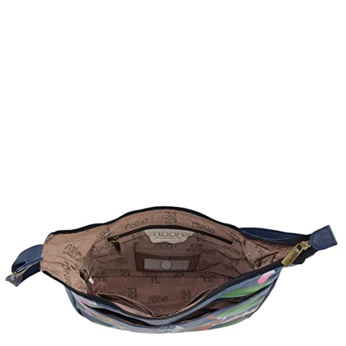 Anna by Anuschka Women's Women s Genuine Leather Medium Shopper Bag, Koi Fish Blue, One Size US3