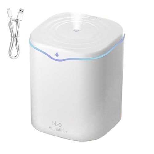 Huvqianu Umidificatore da scrivania, 2 l, silenzioso, con grande capacità, vaporizzatore adatto ai viaggi, per bambini, piante, camera da letto, asilo nido, camera da letto, camera da letto, stanza