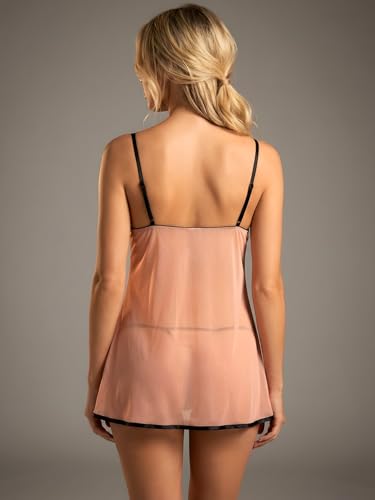 Image of Xs and Os Women Lace Cup Babydoll Lingerie with Panty