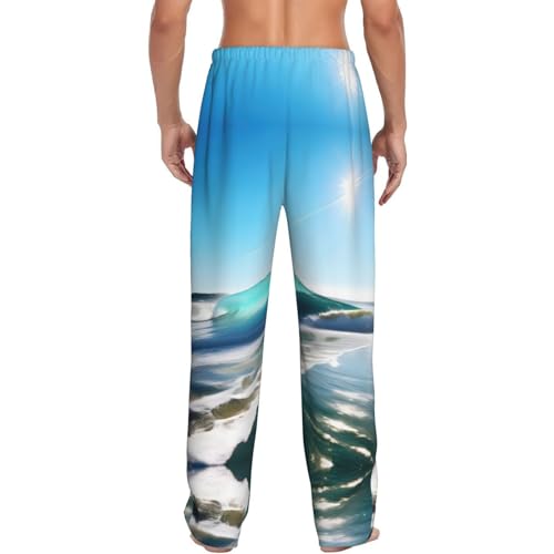 Pantalon de pyjama à imprimé vague de ciel clair fluide taille M