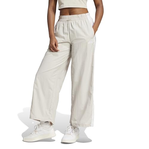 Adidas Womens Essentials 3-Stripes Woven Parachute Pants Wonder Alumina/White Small