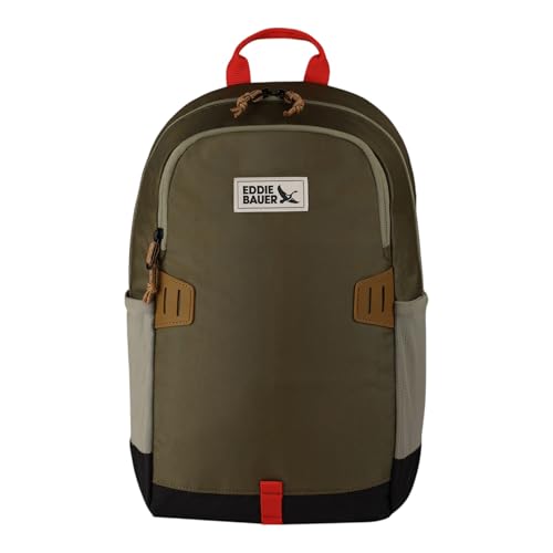 Eddie Bauer University Backpack 22L | Everyday Carry | Work | Travel | Commuter | Padded Laptop Sleeve | Stretch Bottle Pockets | Lightweight | Durable - Adler Green