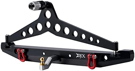 Aluminum Alloy CNC Rear Bumper w/LED Light Spare Tire Mount for SCX10 TRAXXAS TRX-4