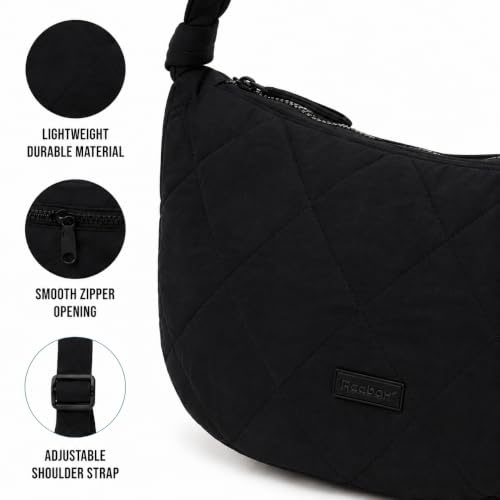 Image of Reebok Womens Crossbody Bag - Lightweight Stylish Nylon Quilted and Non-Quilted Everyday Crossbody Sling Bags for Women