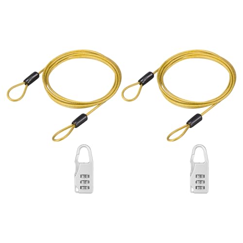 Cable de acero revestido de PVC con doble bucle flexible antipérdidas 1