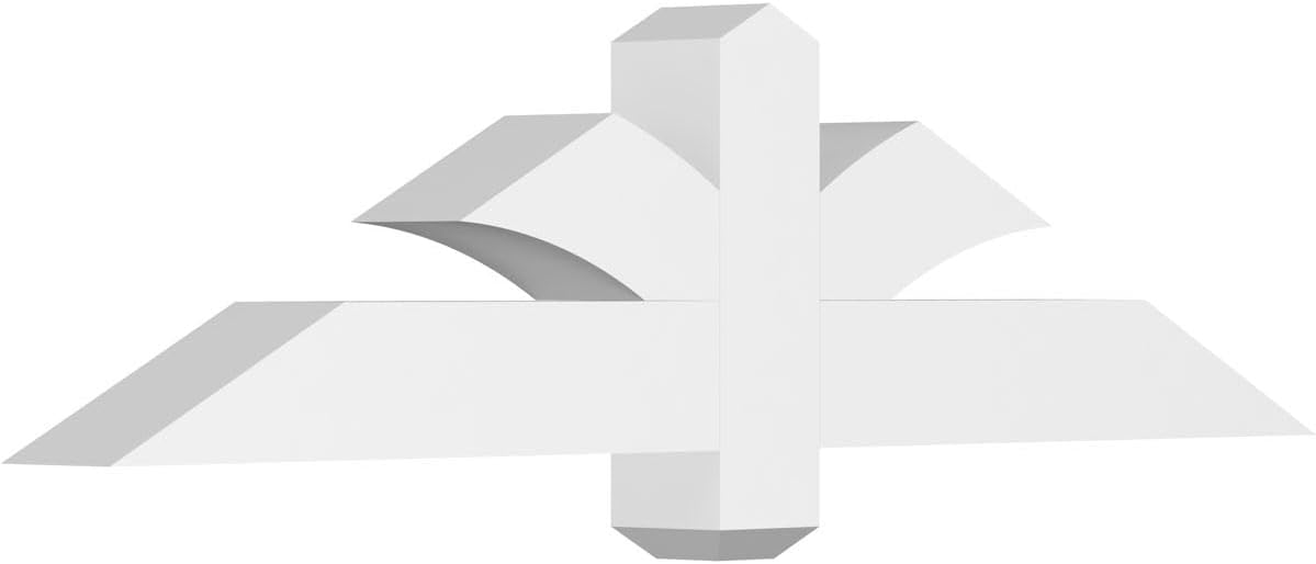 48"W x 12"H x 4"D x 4"F, 6/12 Pitch, Redmond Signature Urethane Gable Bracket, Primed Tan