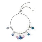 Disney Stitch Lariat - Pulsera con dije azul