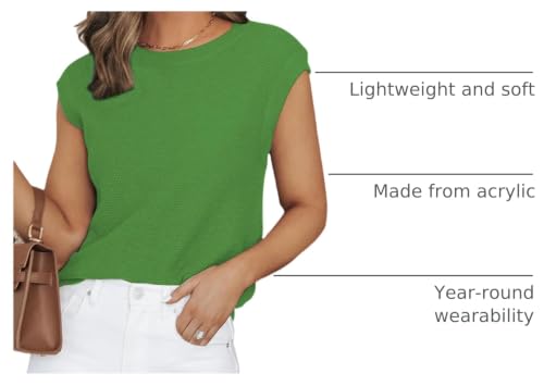 Image of CiCiBird Women Summer Cap Sleeve Sweaters Knit Crew Neck Pullover Tank Tops 2025 Casual Trendy Shirt