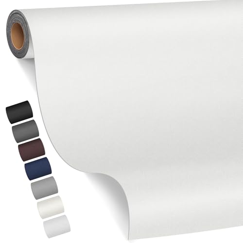 FBKOQKU Parches de Cuero Adhesivo, 80 x 200 cm Para Tapizar, Polipiel Adhesiva para Sofá, Asiento de Coche, Muebles, Chaquetas (Plano Marfil Blanco)