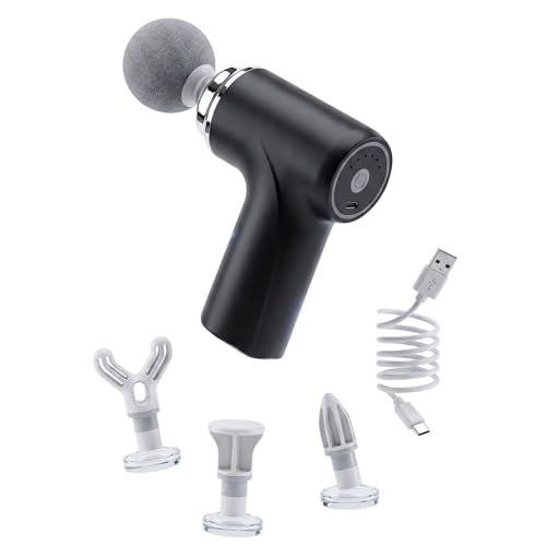 Image of Mansaa Big Massage Gun | Percussion Full Body Massager for Pain Relief |TypeC Rechargeable Cordless Deep Tissue Massage Machine for Legs & Arms |6Heads, 6Speeds for Use at Home, Gym & During Travel (Black)