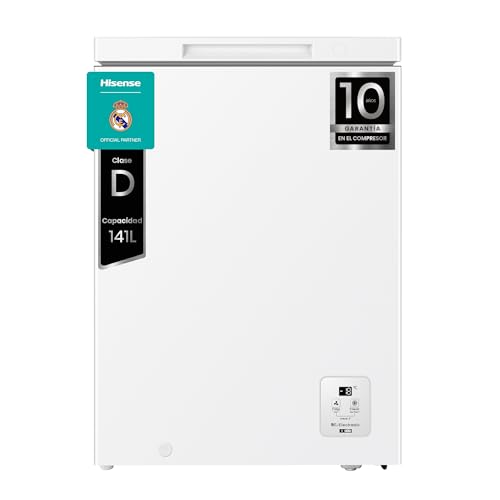 Hisense FT145N1AWDL - Arcón Congelador Horizontal, 141L, 86cm, Congelación 360°, Congelador Convertible, Control Electrónico de Temperatura, Freezer Protect, Goma de Puerta Antibacteria, Blanco