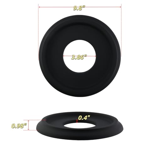Image of PU Ceiling Medallion 2Pcs, 9.8 x 3.86 Inches, Matte Black | Whole Circle, Fits 3.86 Inch Canopy, European Vintage Carving, Decor For Chandeliers & Ceiling Fans, Lightweight PU Foam