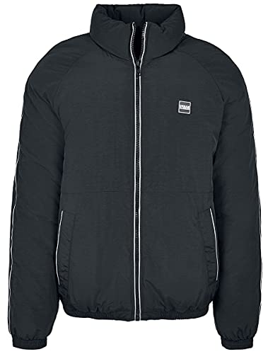 Urban Classics Reflective Piping Jacket Chaqueta, Negro (Black 00007), M para Hombre