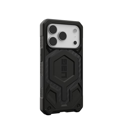 Image of Urban Armor Gear UAG Monarch Pro Magnetic Compatible with Exclusive Cap, Rugged Heavy Duty Shockproof Anti-Slip Military Grade Protective Case /Cover Designed for iPhone 17 Pro (2025) - Carbon Fiber