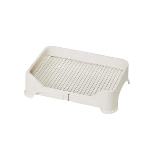 Fevuk トイレ ペット用トイレトレー 滑り止め トイレトレー しつけボックス ステンレス メッシュ 小便器 ペット用品 (格子間隔15mm,ホワイト)
