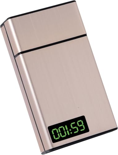 Timed Lock Box – Time Locking Small Container with 999 Hours LCD Display – Portable Locking Box with Timer Lock for Storage – Break Bad Habits – Credit card, Cash, Key,Medication(Golden)